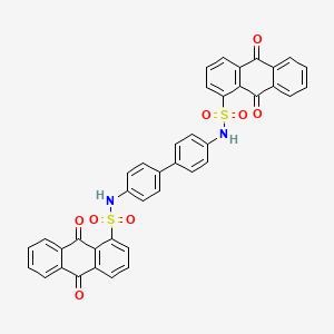 molecular formula C40H24N2O8S2 B2923305 N-[4'-(9,10-dioxo-9,10-dihydroanthracene-1-sulfonamido)-[1,1'-biphenyl]-4-yl]-9,10-dioxo-9,10-dihydroanthracene-1-sulfonamide CAS No. 331972-49-7
