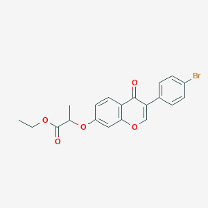 molecular formula C20H17BrO5 B2923329 ethyl 2-{[3-(4-bromophenyl)-4-oxo-4H-chromen-7-yl]oxy}propanoate CAS No. 610764-63-1