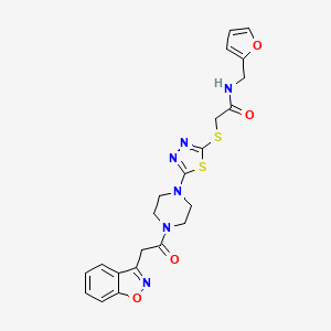 2-((5-(4-(2-(benzo[d]isoxazol-3-yl)acetyl)piperazin-1-yl)-1,3,4-thiadiazol-2-yl)thio)-N-(furan-2-ylmethyl)acetamide