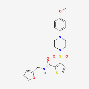 molecular formula C21H23N3O5S2 B2923339 N-[(furan-2-yl)methyl]-3-{[4-(4-methoxyphenyl)piperazin-1-yl]sulfonyl}thiophene-2-carboxamide CAS No. 1207035-51-5