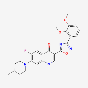 3-[3-(2,3-dimethoxyphenyl)-1,2,4-oxadiazol-5-yl]-6-fluoro-1-methyl-7-(4-methylpiperidin-1-yl)quinolin-4(1H)-one
