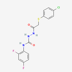 2-(2-((4-Chlorophenyl)sulfanyl)acetyl)-N-(2,4-difluorophenyl)-1-hydrazinecarboxamide