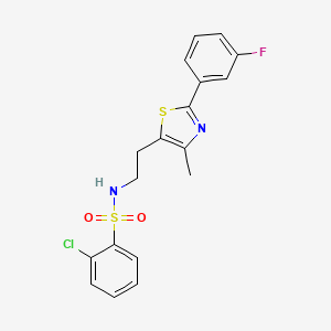 2-chloro-N-(2-(2-(3-fluorophenyl)-4-methylthiazol-5-yl)ethyl)benzenesulfonamide