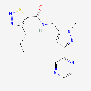 N-((1-methyl-3-(pyrazin-2-yl)-1H-pyrazol-5-yl)methyl)-4-propyl-1,2,3-thiadiazole-5-carboxamide