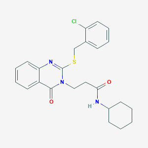 3-[2-[(2-chlorophenyl)methylsulfanyl]-4-oxoquinazolin-3-yl]-N-cyclohexylpropanamide