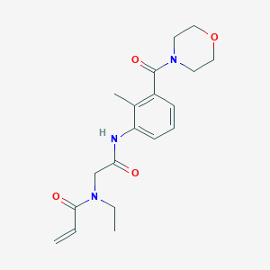 molecular formula C19H25N3O4 B2923409 N-Ethyl-N-[2-[2-methyl-3-(morpholine-4-carbonyl)anilino]-2-oxoethyl]prop-2-enamide CAS No. 2361766-46-1