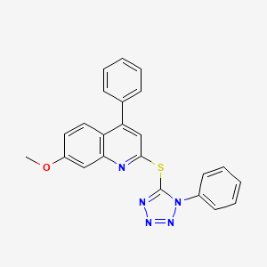 7-methoxy-4-phenyl-2-((1-phenyl-1H-tetrazol-5-yl)thio)quinoline