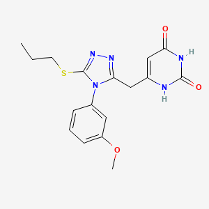 6-[[4-(3-methoxyphenyl)-5-propylsulfanyl-1,2,4-triazol-3-yl]methyl]-1H-pyrimidine-2,4-dione