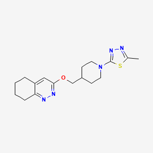2-Methyl-5-(4-(((5,6,7,8-tetrahydrocinnolin-3-yl)oxy)methyl)piperidin-1-yl)-1,3,4-thiadiazole