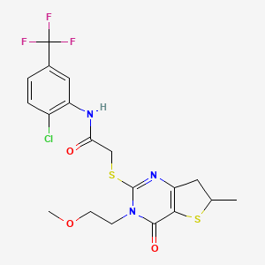 N-[2-chloro-5-(trifluoromethyl)phenyl]-2-[[3-(2-methoxyethyl)-6-methyl-4-oxo-6,7-dihydrothieno[3,2-d]pyrimidin-2-yl]sulfanyl]acetamide