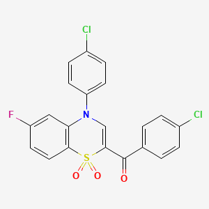 (4-chlorophenyl)(4-(4-chlorophenyl)-6-fluoro-1,1-dioxido-4H-benzo[b][1,4]thiazin-2-yl)methanone
