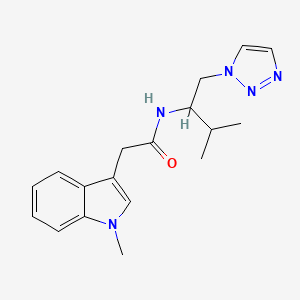 molecular formula C18H23N5O B2923424 N-(3-methyl-1-(1H-1,2,3-triazol-1-yl)butan-2-yl)-2-(1-methyl-1H-indol-3-yl)acetamide CAS No. 2034334-53-5