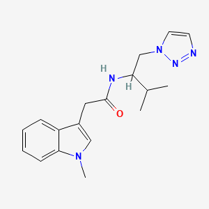 N-(3-methyl-1-(1H-1,2,3-triazol-1-yl)butan-2-yl)-2-(1-methyl-1H-indol-3-yl)acetamide