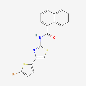 molecular formula C18H11BrN2OS2 B2923426 N-[4-(5-bromothiophen-2-yl)-1,3-thiazol-2-yl]naphthalene-1-carboxamide CAS No. 476211-62-8
