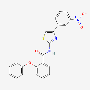 molecular formula C22H15N3O4S B2923429 N-[4-(3-nitrophenyl)-1,3-thiazol-2-yl]-2-phenoxybenzamide CAS No. 328539-63-5