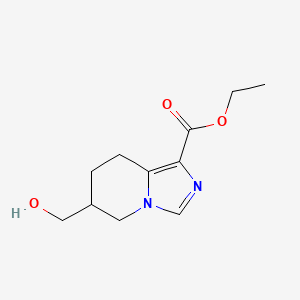 molecular formula C11H16N2O3 B2923432 Ethyl 6-(hydroxymethyl)-5,6,7,8-tetrahydroimidazo[1,5-a]pyridine-1-carboxylate CAS No. 2177263-81-7