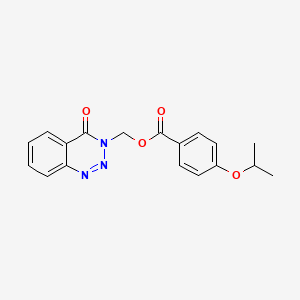 molecular formula C18H17N3O4 B2923443 (4-oxobenzo[d][1,2,3]triazin-3(4H)-yl)methyl 4-isopropoxybenzoate CAS No. 849190-46-1