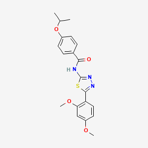 molecular formula C20H21N3O4S B2923445 N-(5-(2,4-dimethoxyphenyl)-1,3,4-thiadiazol-2-yl)-4-isopropoxybenzamide CAS No. 476462-28-9