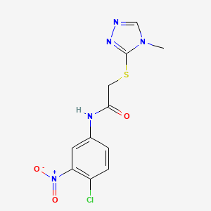molecular formula C11H10ClN5O3S B2923453 N-(4-chloro-3-nitrophenyl)-2-[(4-methyl-4H-1,2,4-triazol-3-yl)sulfanyl]acetamide CAS No. 306730-69-8