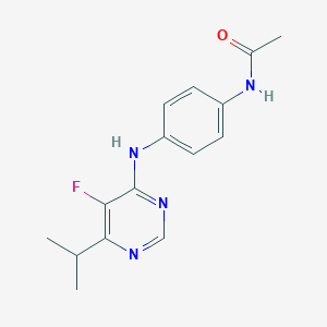 molecular formula C15H17FN4O B2923460 N-[4-[(5-Fluoro-6-propan-2-ylpyrimidin-4-yl)amino]phenyl]acetamide CAS No. 2415489-69-7