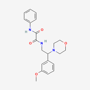 molecular formula C21H25N3O4 B2923469 N1-(2-(3-methoxyphenyl)-2-morpholinoethyl)-N2-phenyloxalamide CAS No. 941976-38-1