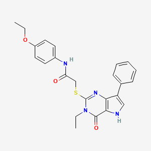 molecular formula C24H24N4O3S B2923488 N-(4-ethoxyphenyl)-2-({3-ethyl-4-oxo-7-phenyl-3H,4H,5H-pyrrolo[3,2-d]pyrimidin-2-yl}sulfanyl)acetamide CAS No. 1021226-60-7