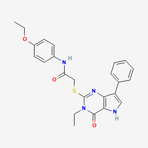 molecular formula C24H24N4O3S B2923488 N-(4-ethoxyphenyl)-2-[(3-ethyl-4-oxo-7-phenyl-4,5-dihydro-3H-pyrrolo[3,2-d]pyrimidin-2-yl)sulfanyl]acetamide CAS No. 1021226-60-7