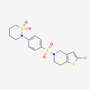 2-(4-((2-chloro-6,7-dihydrothieno[3,2-c]pyridin-5(4H)-yl)sulfonyl)phenyl)-1,2-thiazinane 1,1-dioxide