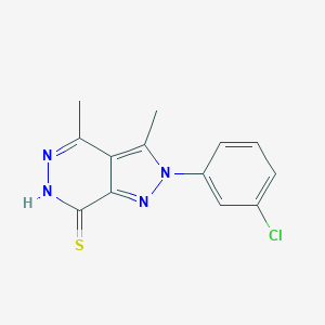 molecular formula C13H11ClN4S B292350 2-(3-chlorophenyl)-3,4-dimethyl-2,6-dihydro-7H-pyrazolo[3,4-d]pyridazine-7-thione 