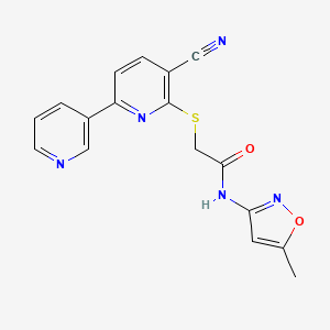 2-(3-cyano-6-pyridin-3-ylpyridin-2-yl)sulfanyl-N-(5-methyl-1,2-oxazol-3-yl)acetamide