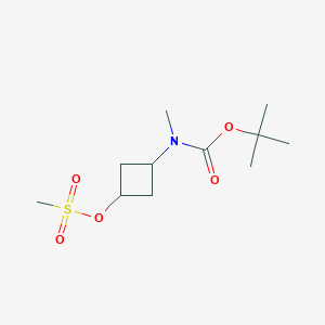 molecular formula C11H21NO5S B2923502 tert-butyl N-methyl-N-[(1r,3r)-3-(methanesulfonyloxy)cyclobutyl]carbamate CAS No. 1033718-21-6