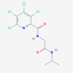 molecular formula C11H11Cl4N3O2 B2923503 N-(propan-2-yl)-2-[(3,4,5,6-tetrachloropyridin-2-yl)formamido]acetamide CAS No. 1311572-60-7
