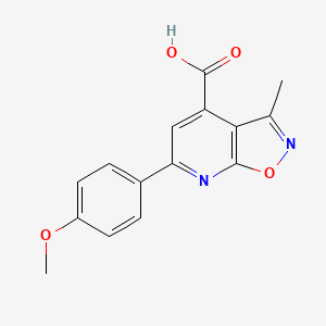 molecular formula C15H12N2O4 B2923504 6-(4-Methoxyphenyl)-3-methylisoxazolo[5,4-b]pyridine-4-carboxylic acid CAS No. 938001-71-9