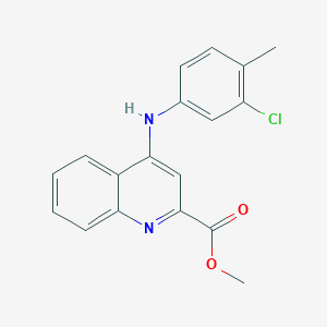 molecular formula C18H15ClN2O2 B2923507 Methyl 4-[(3-chloro-4-methylphenyl)amino]quinoline-2-carboxylate CAS No. 1207051-32-8