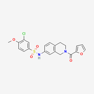 molecular formula C21H19ClN2O5S B2923508 3-氯-N-(2-(呋喃-2-羰基)-1,2,3,4-四氢异喹啉-7-基)-4-甲氧基苯磺酰胺 CAS No. 955724-31-9