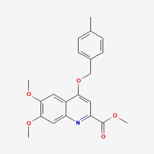 molecular formula C21H21NO5 B2923522 Methyl 6,7-dimethoxy-4-[(4-methylphenyl)methoxy]quinoline-2-carboxylate CAS No. 1358419-26-7