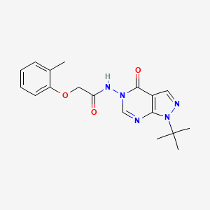 molecular formula C18H21N5O3 B2923523 N-(1-(tert-butyl)-4-oxo-1H-pyrazolo[3,4-d]pyrimidin-5(4H)-yl)-2-(o-tolyloxy)acetamide CAS No. 899751-91-8