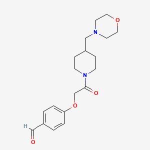 molecular formula C19H26N2O4 B2923527 4-[2-[4-(Morpholin-4-ylmethyl)piperidin-1-yl]-2-oxoethoxy]benzaldehyde CAS No. 2224443-66-5
