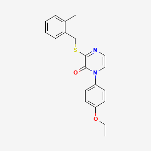 1-(4-Ethoxyphenyl)-3-[(2-methylphenyl)methylsulfanyl]pyrazin-2-one