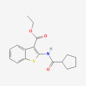 molecular formula C17H19NO3S B2923531 ethyl 2-cyclopentaneamido-1-benzothiophene-3-carboxylate CAS No. 546079-75-8