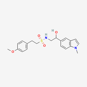 molecular formula C20H24N2O4S B2923534 N-(2-hydroxy-2-(1-methyl-1H-indol-5-yl)ethyl)-2-(4-methoxyphenyl)ethanesulfonamide CAS No. 2034440-91-8