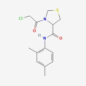 molecular formula C14H17ClN2O2S B2923540 3-(2-Chloroacetyl)-N-(2,4-dimethylphenyl)-1,3-thiazolidine-4-carboxamide CAS No. 2411193-62-7