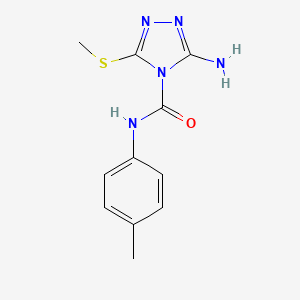 molecular formula C11H13N5OS B2923547 3-amino-N-(4-methylphenyl)-5-(methylsulfanyl)-4H-1,2,4-triazole-4-carboxamide CAS No. 338391-91-6
