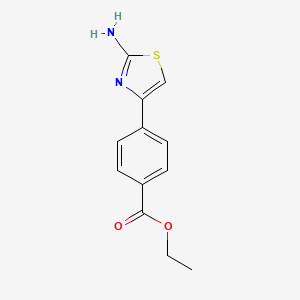 molecular formula C12H12N2O2S B2923553 Ethyl 4-(2-amino-1,3-thiazol-4-yl)benzoate CAS No. 651042-69-2