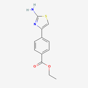 molecular formula C12H12N2O2S B2923553 4-(2-Aminothiazol-4-yl)benzoic acid ethyl ester CAS No. 651042-69-2