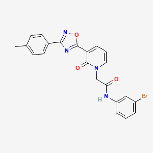 molecular formula C22H17BrN4O3 B2923554 N-(3-bromophenyl)-2-[3-[3-(4-methylphenyl)-1,2,4-oxadiazol-5-yl]-2-oxopyridin-1(2H)-yl]acetamide CAS No. 1105225-21-5