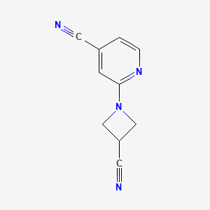 molecular formula C10H8N4 B2923560 2-(3-Cyanoazetidin-1-yl)isonicotinonitrile CAS No. 2034512-97-3