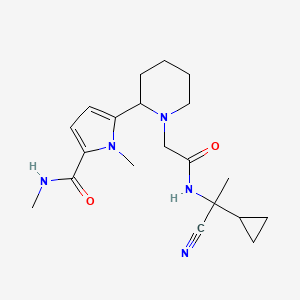 molecular formula C20H29N5O2 B2923569 5-[1-[2-[(1-Cyano-1-cyclopropylethyl)amino]-2-oxoethyl]piperidin-2-yl]-N,1-dimethylpyrrole-2-carboxamide CAS No. 2109475-87-6