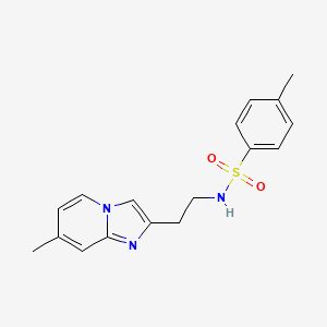 molecular formula C17H19N3O2S B2923573 4-甲基-N-(2-(7-甲基咪唑并[1,2-a]吡啶-2-基)乙基)苯磺酰胺 CAS No. 868978-89-6