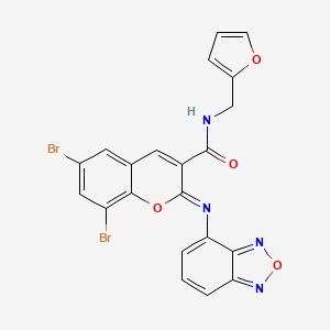 2-(2,1,3-benzoxadiazol-4-ylimino)-6,8-dibromo-N-(furan-2-ylmethyl)chromene-3-carboxamide